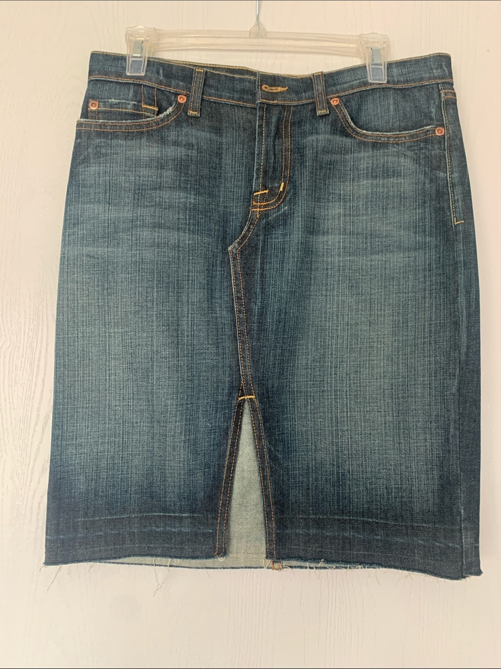 David Kahn Dark Blue Denim Pencil Skirt